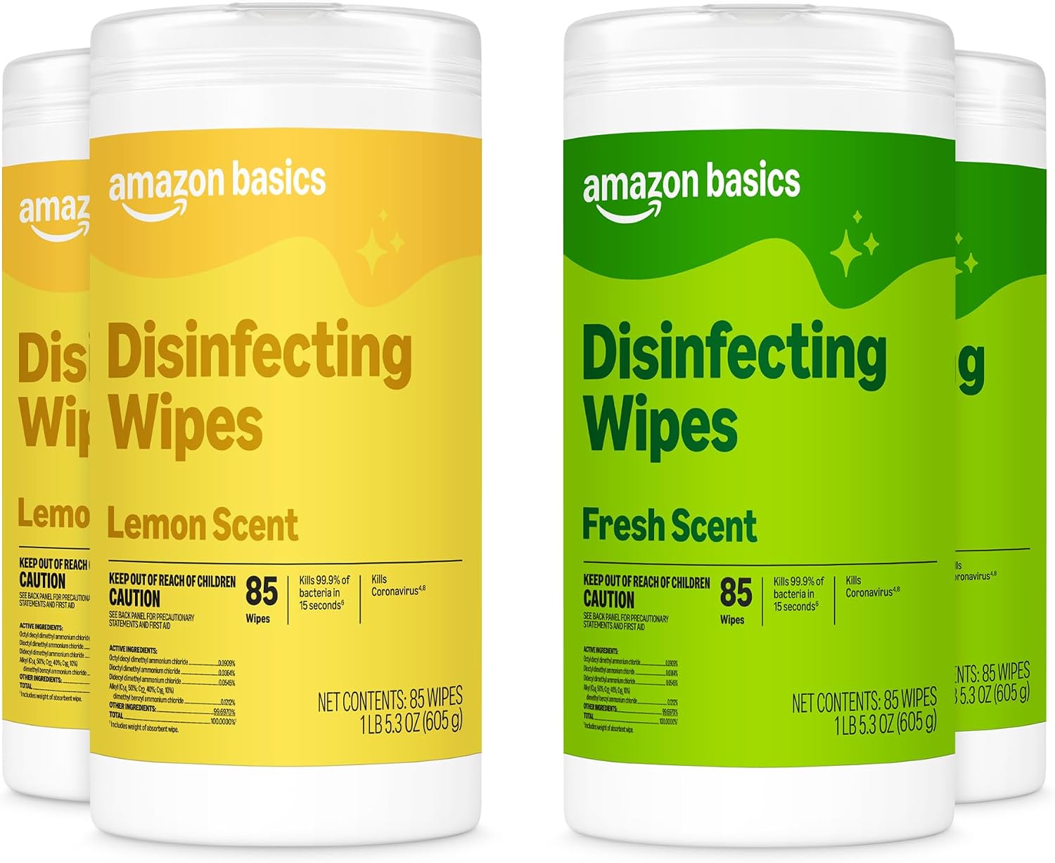 Amazon Basics disinfecting wipes canister
