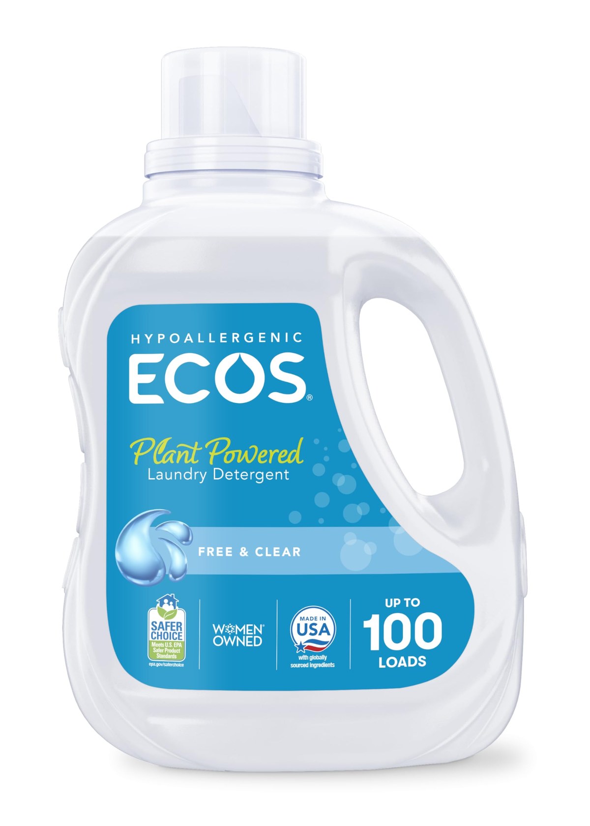 ECOS Free and Clear liquid laundry detergent bottle