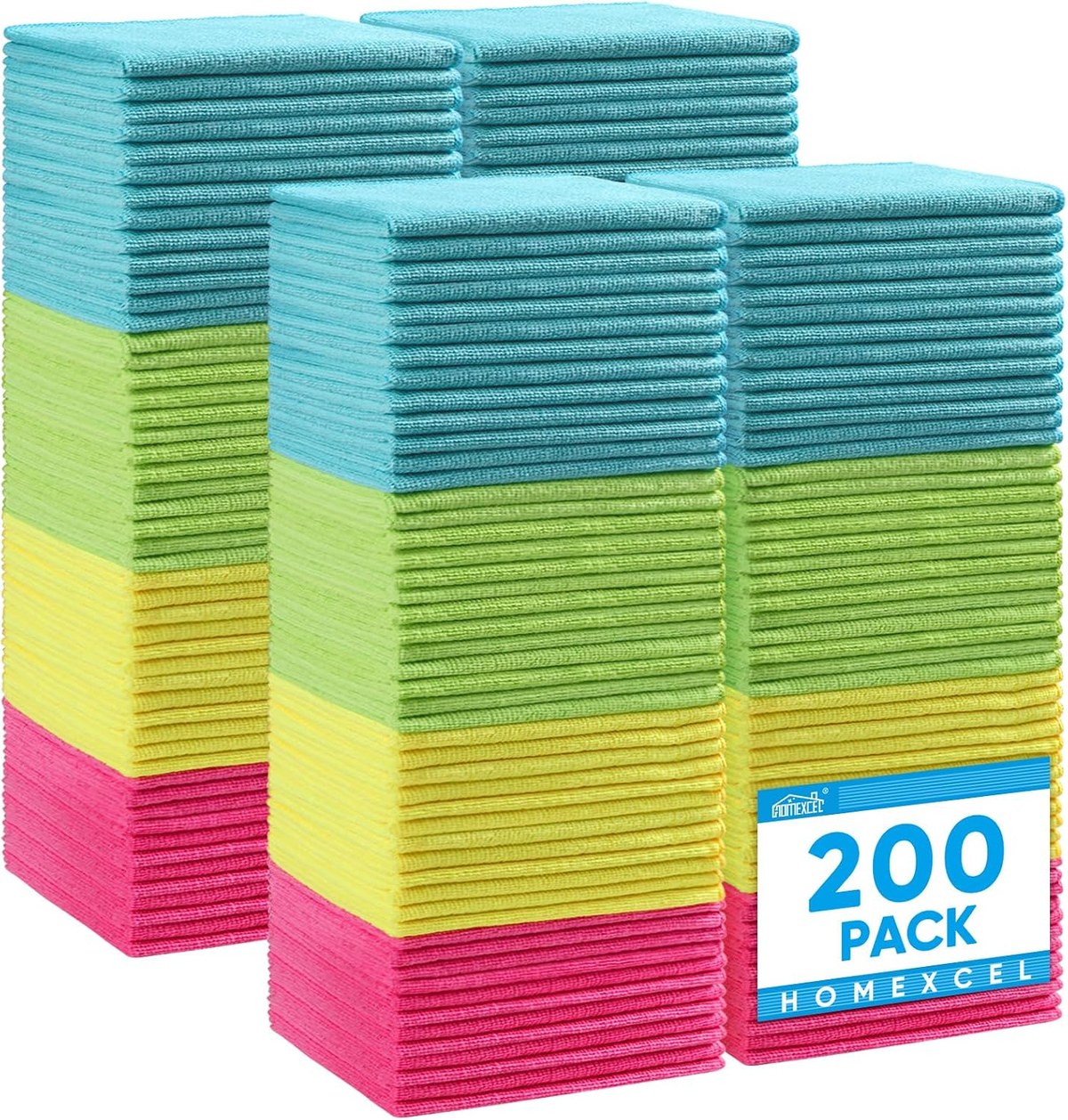 HOMEXCEL bulk pack of microfiber cleaning cloths