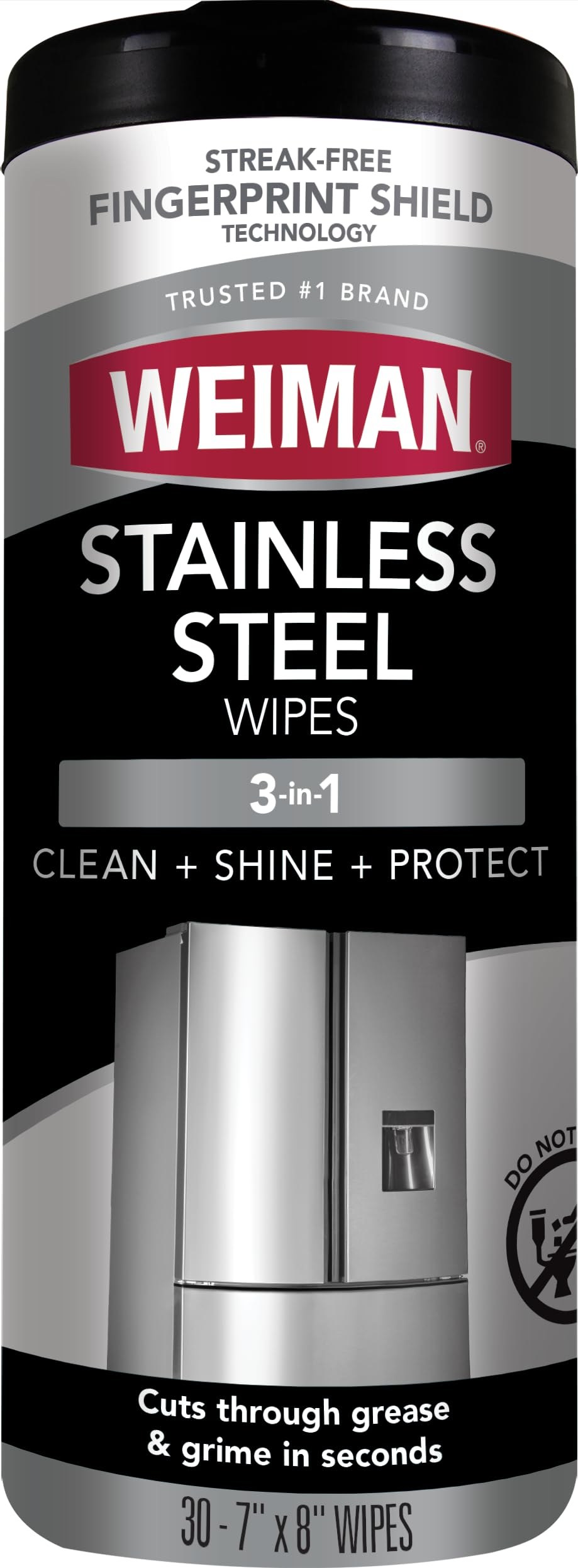 Weiman stainless steel cleaning wipes canister